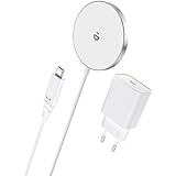 MagSafe Ladegerät mit USB-C Adapter, Schnelles Magnetic Wireless Charger Pad für iPhone 15/14/13/12 Serien und AirPods Ultra Slim Induktive Kabelloses Laden